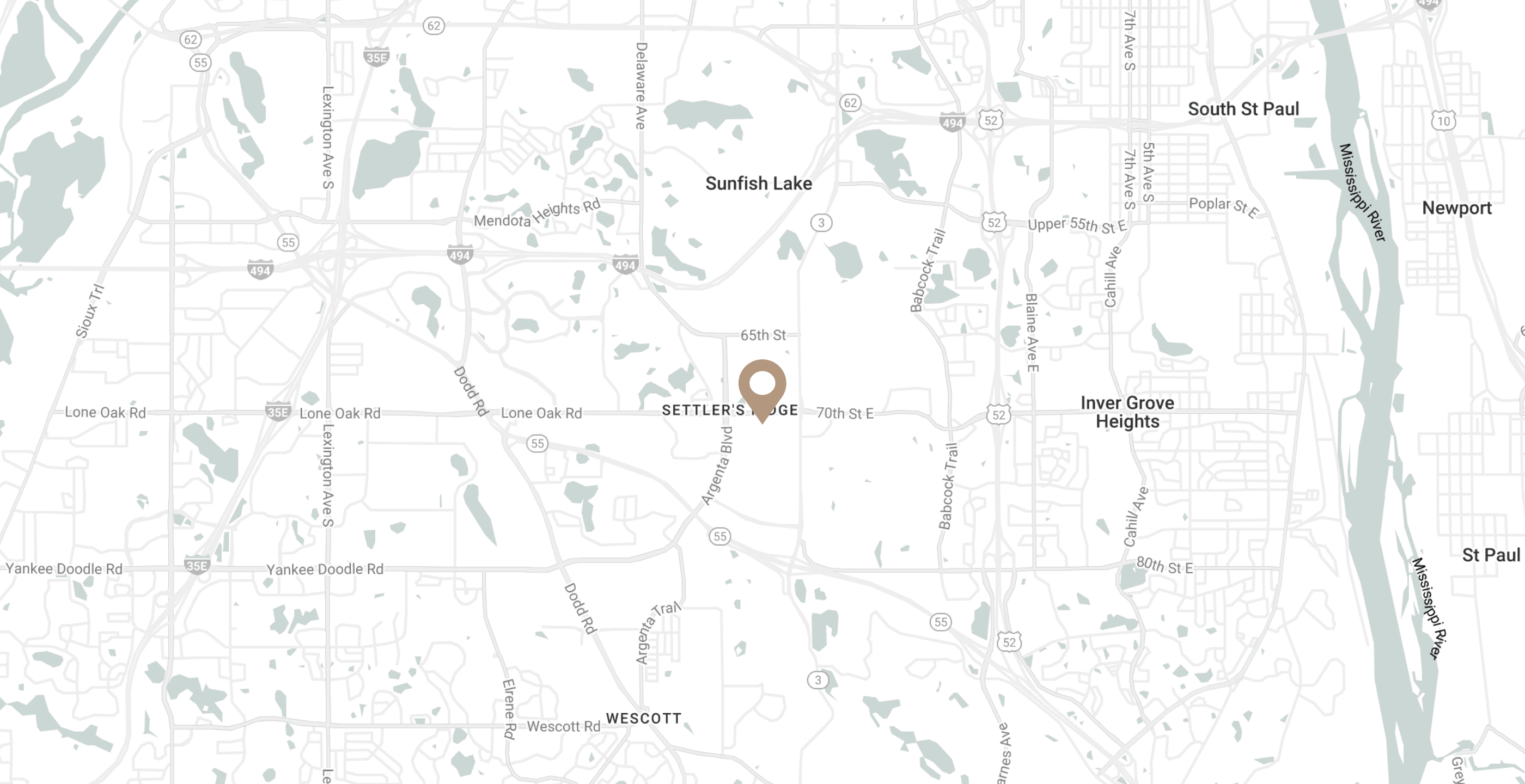 a google map image of the location of The Ives of Inver Grove